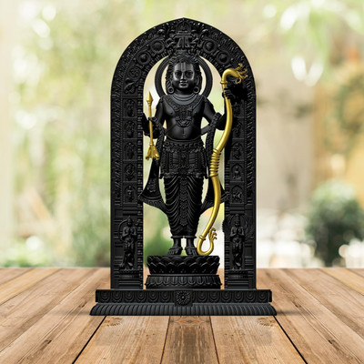 BLADESMITH 3D Ram Lalla Murti Idol Showpiece for Home 6INCH Decorative Showpiece - 8.9 cm(Resin, Black)