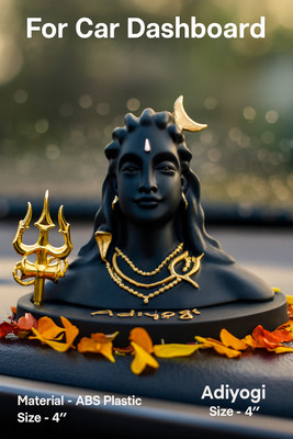 ANADH Adiyogi Shiva Statue For Car Dashboard Decorative Showpiece Decorative Showpiece  -  11 cm(Plastic, Black)