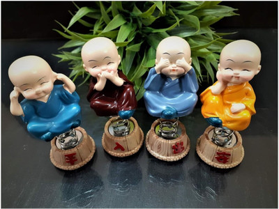 VAGHANI ENTERPRISE baby monk buddha set Decorative Showpiece  -  10 cm(Fiber, Multicolor)