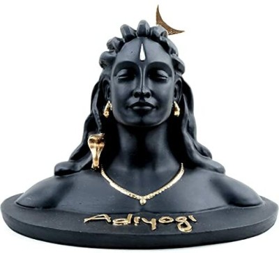 LeoTraders Adiyogi Sivan Statue for Poojarool, Home, Car, Office | Isha Statue S1 Decorative Showpiece  -  6 cm(Resin, Black)