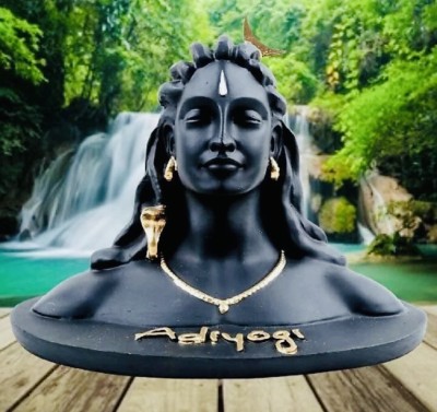 Jagannath Dham Adiyogi statue of lord shiva Decorative Showpiece  -  10 cm(Ceramic, Dark Green)