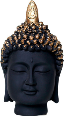 CALAKRITII Bhagwan Buddha Head Face Decorative Showpiece  -  8 cm(Resin, Black)