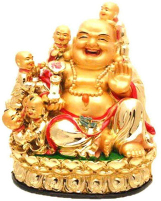 APNA KANHA Children Buddha Decorative Showpiece  -  7 cm(Polyresin, Gold)