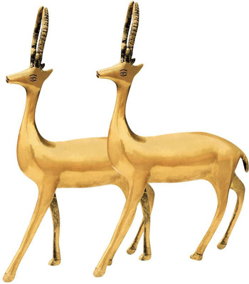 vastu vardan Brass Deer Statue |1 Unit Weight-828 Gram Approx |Vastu Idol for Home and Office Decorative Showpiece  -  23 cm(Brass, Gold)