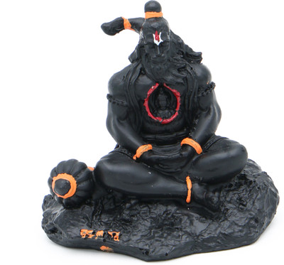 DivColl Hanuman Ji Statue, Hanuman Idol ram in Heart Small bajarang Bali murti Decorative Showpiece  -  8 cm(Ceramic, Black)