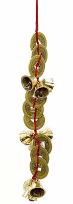 Plus Value Feng Shui 9 Bell 9 Coin Decorative Showpiece  -  18 cm(Brass, Gold)