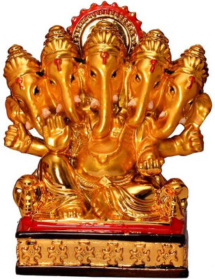 Gayatri Lord Ganesh Statue Idol Decorative Showpiece Decorative Showpiece  -  15 cm(Polyresin, Gold)