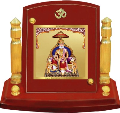 DIVINITI Maharaja Agrasen Photo Frame Car Dashboard Table Decor| MDF 1B P+ Decorative Showpiece  -  7 cm(Wood, Brown)