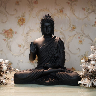 Sankalan Creation 2 feet Meditating Buddha Idols (Samadhi Pose) for Home Decor Large 50Lx30Wx70H Decorative Showpiece  -  70 cm(Resin, Black)