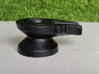 Shivam Vastu Kala Shivling Art Narmada Stone Yoni Base / Jaladhari / Panapattam/ Lingams Holder Decorative Showpiece  -  5 cm(Stone, Black)