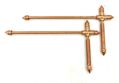 Plus Value Mini Premium Copper Dowsing L Rods Pair For Vastu, Feng Shui - Free Dowsing Pendulum & 12 Dowsing Charts Decorative Showpiece  -  10 cm(Copper, Copper)