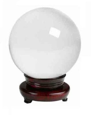 ONRR Collections Feng-shui Crystal Gazing Ball + with revolving wooden stand Decorative Showpiece  -  12 cm(Crystal, Multicolor)