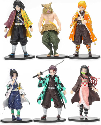 Augen Demon Slayer B Action Figure Limited Edition for Table (Pack of 6) Decorative Showpiece  -  16 cm(Plastic, Multicolor)