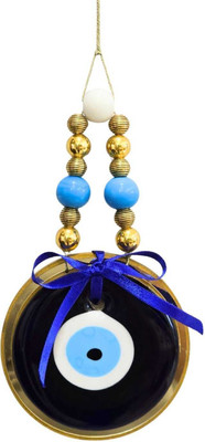 Blue Eye Blessings Turkish Evil Eye Wall Hanging | Nazar Battu Good Luck Charm for Home & Car Decorative Showpiece  -  11 cm(Glass, Blue)