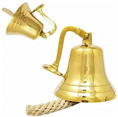sunscientific Nautical Style for Home, Boats, or Décor Brass Pooja Bell(Gold, Pack of 1)