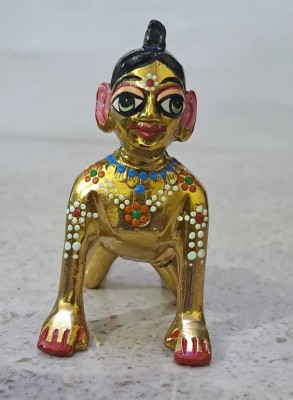 PS Traders Shree Radha Rani ji Brass Idol No.3 - 300 Gram Decorative Showpiece  -  4 cm(Brass, Gold)