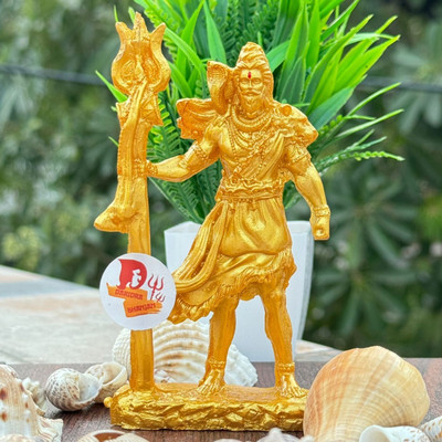 sanskaari Lord Shiva for Car Dashboard | Baba Mahakal idol | Standing Shiv ji idol Decorative Showpiece  -  11 cm(Resin, Gold)