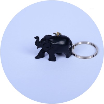 WoCra WoCra® Karungali Keychain Elephant | Ebony Wood Keychain Yaanai |1 Piece| Decorative Showpiece  -  9 cm(Wood, Brown)