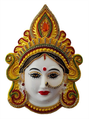 Anu Art And Craft LAXMI MUKHOTA/FACE/MUKUT YELLOW-01 Decorative Showpiece  -  15 cm(Plastic, Yellow)