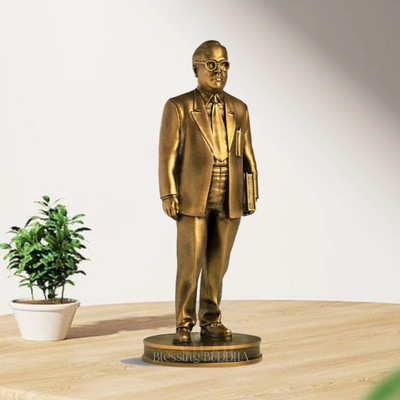 Blessing Buddha Baba Saheb Dr. B.R. Ambedkar Statue Bhimrao idol for home office decor Decorative Showpiece  -  25 cm(Resin, Marble, Brown)