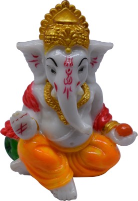 Jyesh Jewel Handicraft Lord Ganesha Decorative Showpiece (Size: 3 x 2.5 inches) Decorative Showpiece  -  8 cm(Resin, Multicolor)
