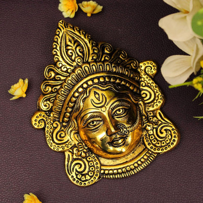 Orana International Maa Durga Devi Wall Hanging With Gold Plated durga mata murti For Good Luck Decorative Showpiece  -  17 cm(Metal, Gold)