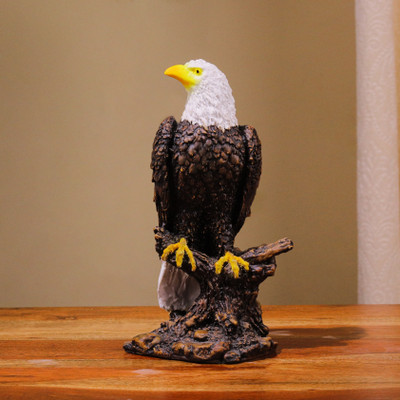 ARTARIUM Mighty Eagle Statue Feng Shui Eagle Figurines Handmade Garuda Statue Decorative Showpiece  -  21.99 cm(Resin, Multicolor)
