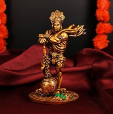 MGEdge Big Size Lord Bahubali Hanuman Idol Resin Statue Bajrang Bali Murti Showpiece A9 Decorative Showpiece  -  20 cm(Resin, Gold)