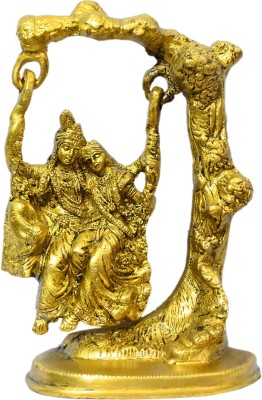 Craftcart Radha Krishna Jhoola Brass Idol Decorative Showpiece  -  16.5 cm(Brass, Gold)