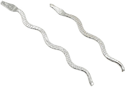 Sahiba Gems Naag Nagin Joda in Solid Silver for Kalsarp Dosha ~ Pack in Pair (2 Pieces) ) Decorative Showpiece  -  1 cm(Silver, Silver)
