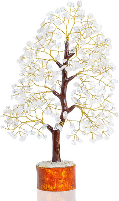 MGNESTRA Clear Quartz Gemstone Tree - Crystal Tree of Life Decorative Showpiece  -  25 cm(Crystal, Copper, Wood, Plastic, Clear)
