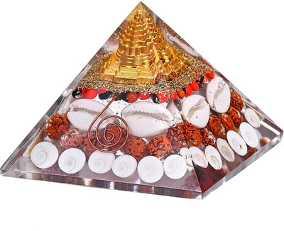 DIADRIM Crystal Pyramid for Home and Office|| Wealth Good Luck || Prosperity - 3 Inch Decorative Showpiece  -  8 cm(Crystal, Clear)