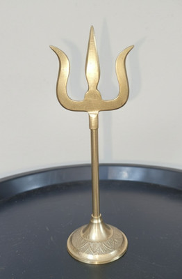 TRISHUL BRASS BRASS TRSHUL 42 Decorative Showpiece  -  16 cm(Brass, Gold)
