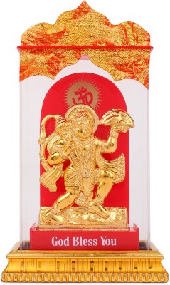 Awesome Craft Hanuman Ji Idol Statue Arcylic Handicraft Murti Decorative Showpiece  -  16 cm(Glass, Gold)