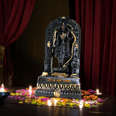 SBBCO Divine Edge Ram Lalla Murti – Embodying Devotion and Artistry Decorative Showpiece  -  17 cm(Polyresin, Black)