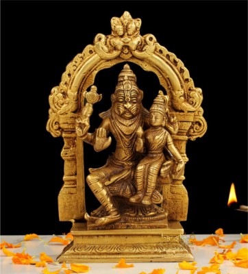 Banshi Handicrafts and Arts 8'' Narsimha Statue, Narsingh Hindu God, Narshima, Vishnu Incarnation Avtar Decorative Showpiece  -  20 cm(Brass, Gold)