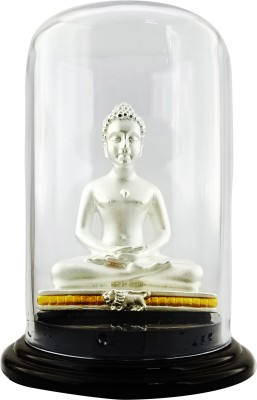 SILVERSPOT JEWEL SILVERSPOT JEWEL 999 Pure Silver Beautiful Mahaveer Swami with Acrylic Base Idol Decorative Showpiece  -  14 cm(Silver, White)