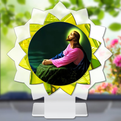 GiftsRange Jesus Christ Messiah Savior Son of God Car Dashboard Idol Decorative Showpiece  -  11 cm(Plastic, Multicolor)