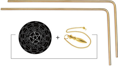 vastu vardan Vastu Brass Dowsing Rod (Width-5MM) Rod For Aura & Energy Detection {1 Pair} Decorative Showpiece  -  12 cm(Brass, Gold)