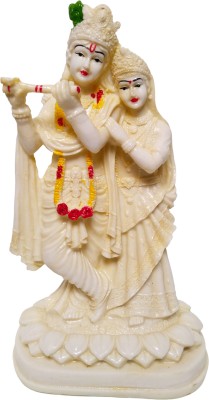 HUBZONES Antique Finish Lord Radha Krishna Love Couple Statue Hindu God Makhan chor Decorative Showpiece  -  22 cm(Polyresin, Multicolor)