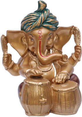 Ashnam Diverse Expression Decorative Showpiece  -  14.2 cm(Polyresin, Gold)