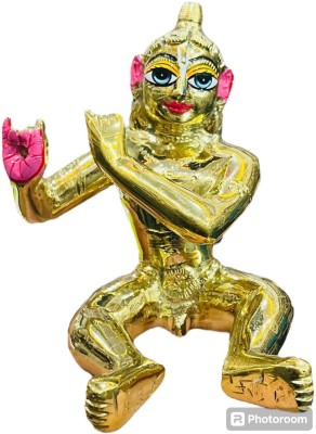 Dhanuka Laddu Gopal Idol Decorative Showpiece  -  12.7 cm(Brass, Gold)