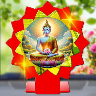 GiftsRange Gautam Buddha Siddhartha Shakyamuni Car Dashboard Idol Decorative Showpiece  -  11 cm(Plastic, Multicolor)