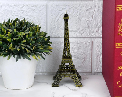 Synlark Paris Eiffel Tower Metallic Souvenir miniature statue 13 cm Decorative Showpiece Decorative Showpiece  -  13 cm(Metal, Gold)