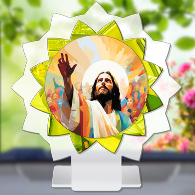 GiftsRange Jesus Christ Messiah Savior Son of God Car Dashboard Idol Decorative Showpiece  -  11 cm(Plastic, Multicolor)