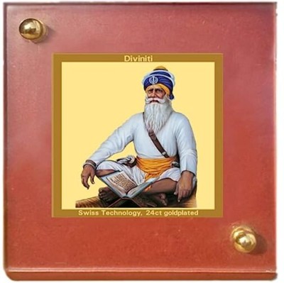 DIVINITI Baba Deep Singh Ji God Idol PhotoFrame Car Dashboard|MDF 1B 24K GoldPlated Foil Decorative Showpiece  -  12 cm(Gold Plated, Multicolor)