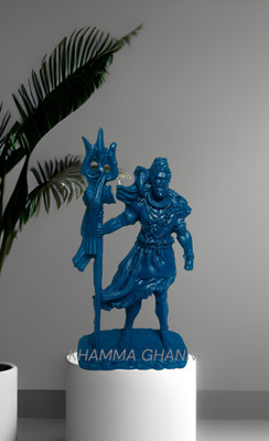 BADGOTI Resin Shiva Statue for car Dashboard, Shiv ji murti for Gift for all - 5 inch Decorative Showpiece  -  12 cm(Resin, Blue)