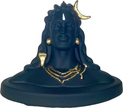 MAA BELHA HANDICRAFT Adiyogi Decorative Showpiece  -  7 cm(Polyresin, Black, Gold)