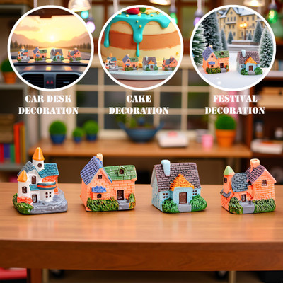Spiaty Sweet European Style Country Villas Decorative Showpiece  -  3.3 cm(Resin, Multicolor)
