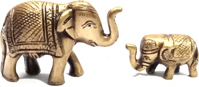 JAMM Brass Hathi Combo Pack Decorative Showpiece  -  12 cm(Brass, Yellow)